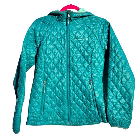 Free Country Jackets & Blazers - FREE COUNTRY - Thin & warm fall jacket with hood in a pretty teal color